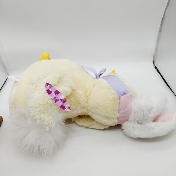 Animal Adventure Yellow Duck Plush Animal With Bunny Ears Purple Bow 2005 12" - Picture 4 of 8